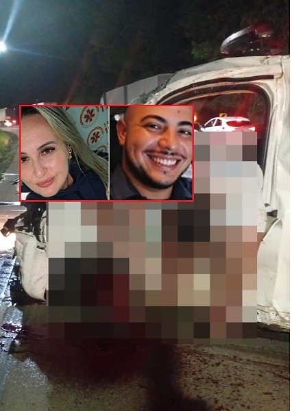 Batida entre carreta e ambulância mata enfermeira e motorista na Serra de São Vicente